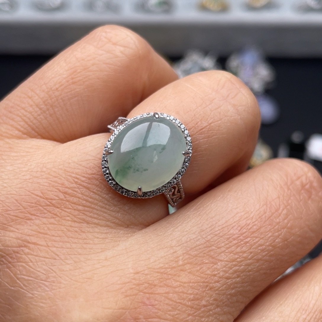 翡翠银S925镶嵌吊坠(不含链)