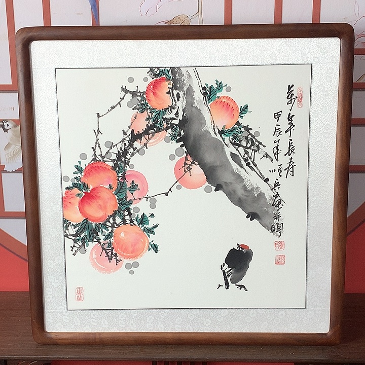 国画带框尺寸62✖️62手绘包邮