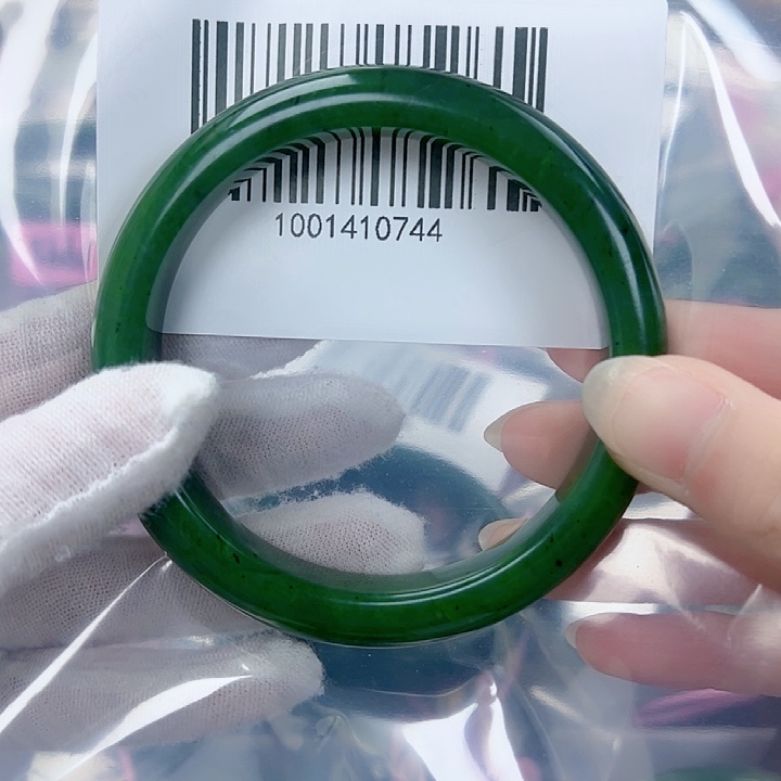 和田玉（碧玉）手镯未镶嵌6263微瑕