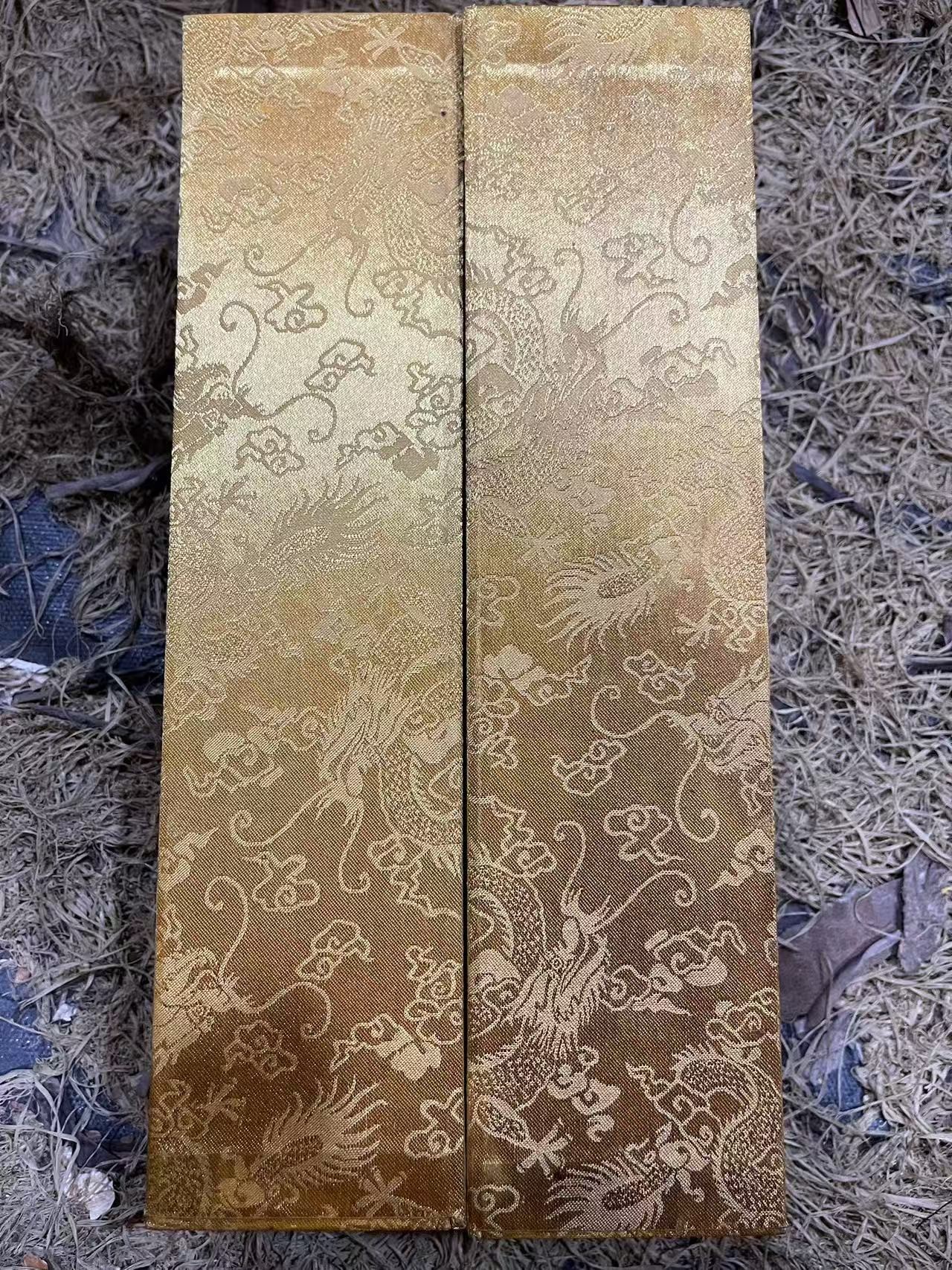 黄刺绣木盒摆件（金三甄选）一对