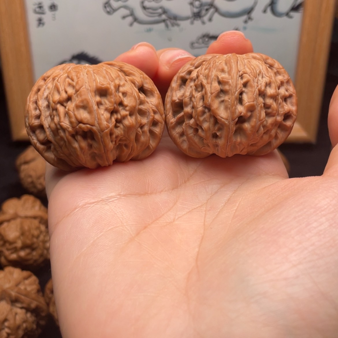 【闪购商品】文玩核桃把件冄42.5全品磨盘