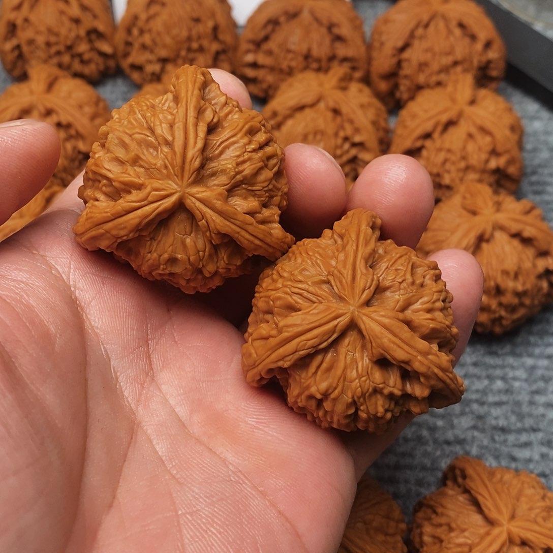 文玩核桃吊坠管*凿精工修复三棱42白奔