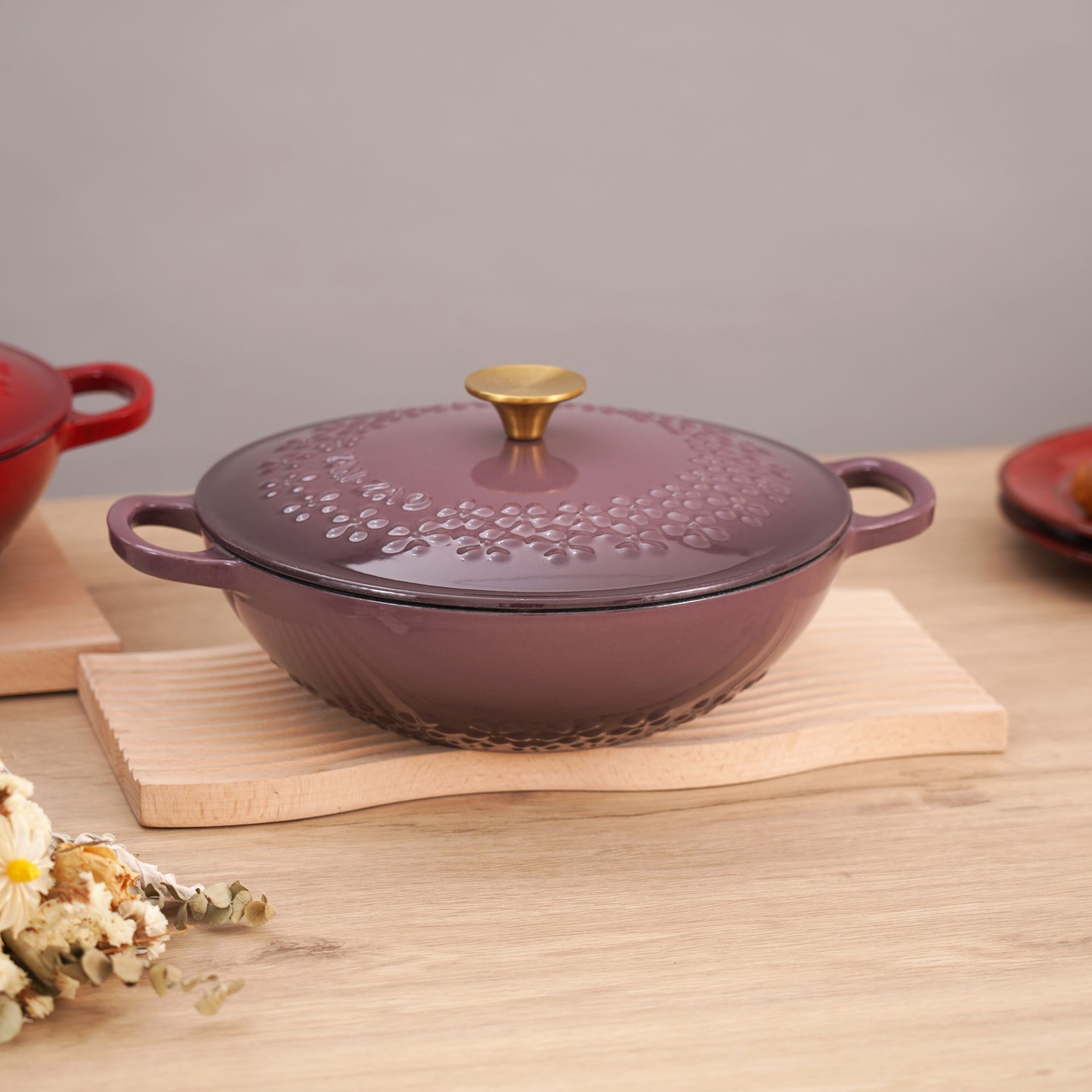 YANZAO/焱造铸铁珐琅锅27大太阳