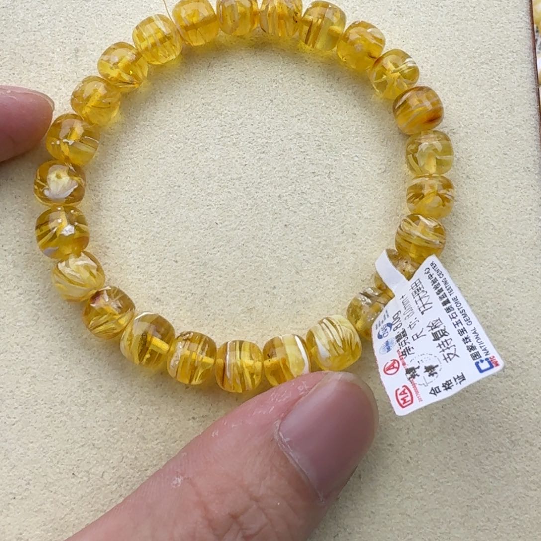 琥珀手链未镶嵌脚****o蜜蜡手串