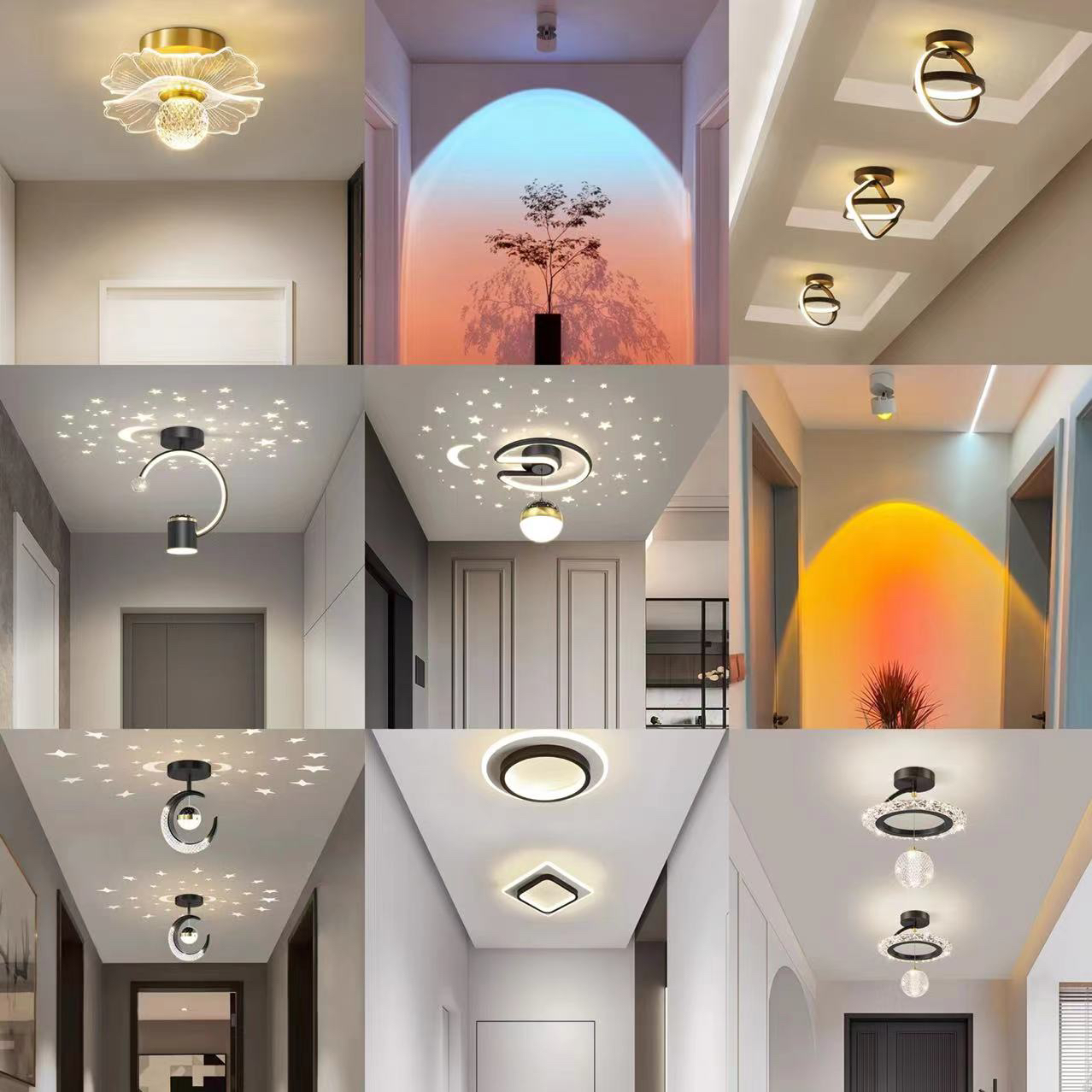 走廊玄关过道灯阳台灯现代简约入户门厅灯阳台衣帽间吸顶灯走廊灯