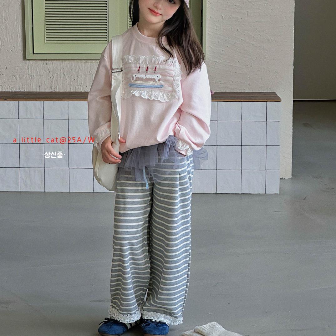 小猫集邮册·2025秋～条纹卫裤1086女童可爱