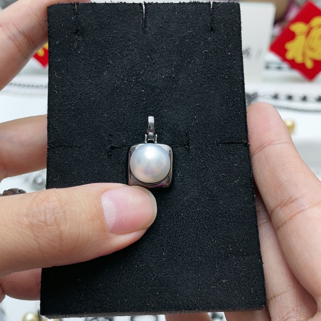 海水珍珠吊坠(不含链)银S925镶嵌