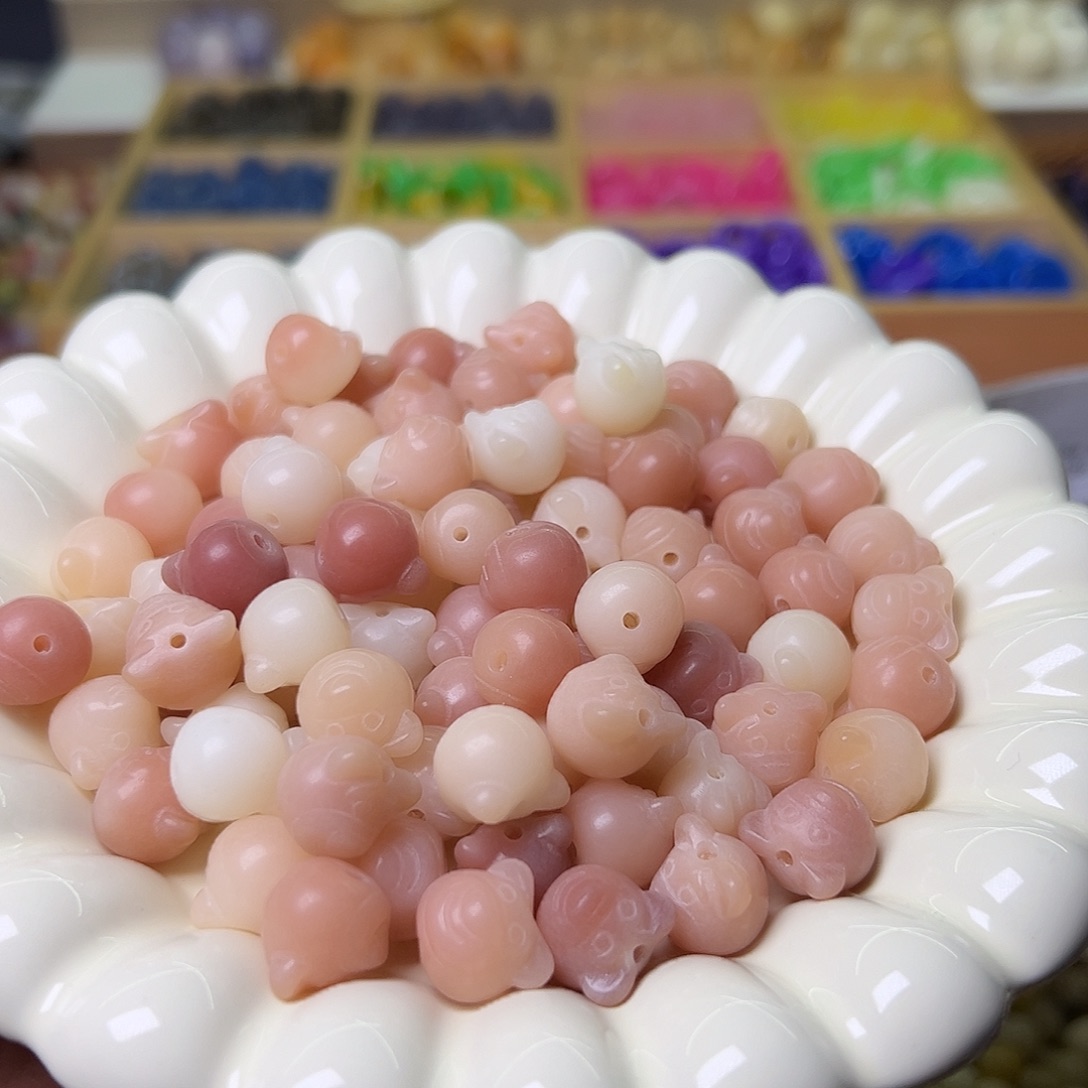 菩提根/象牙果手串粉草莓熊23颗