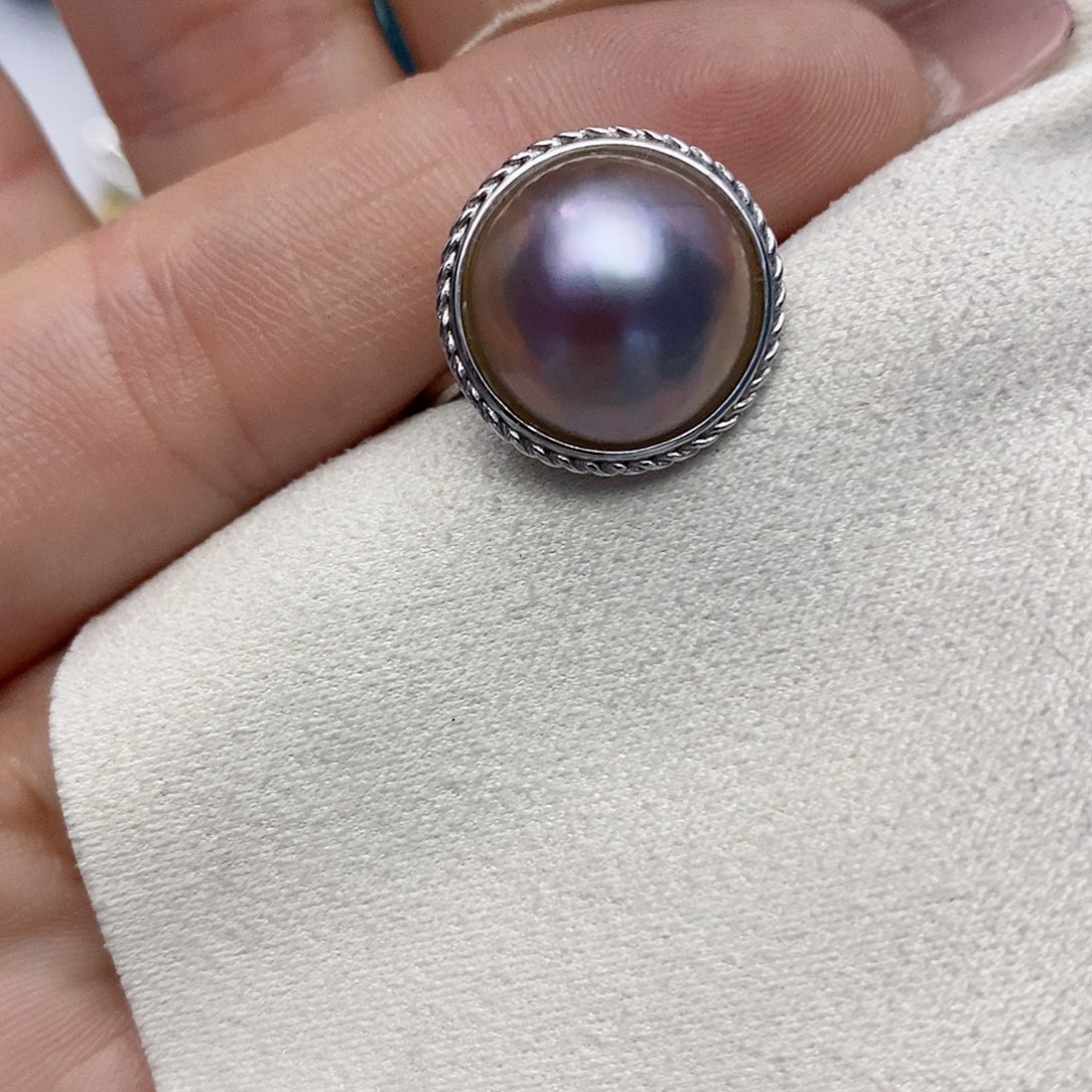 【闪购商品】拼合珍珠（马贝珠）戒指银S925镶嵌29