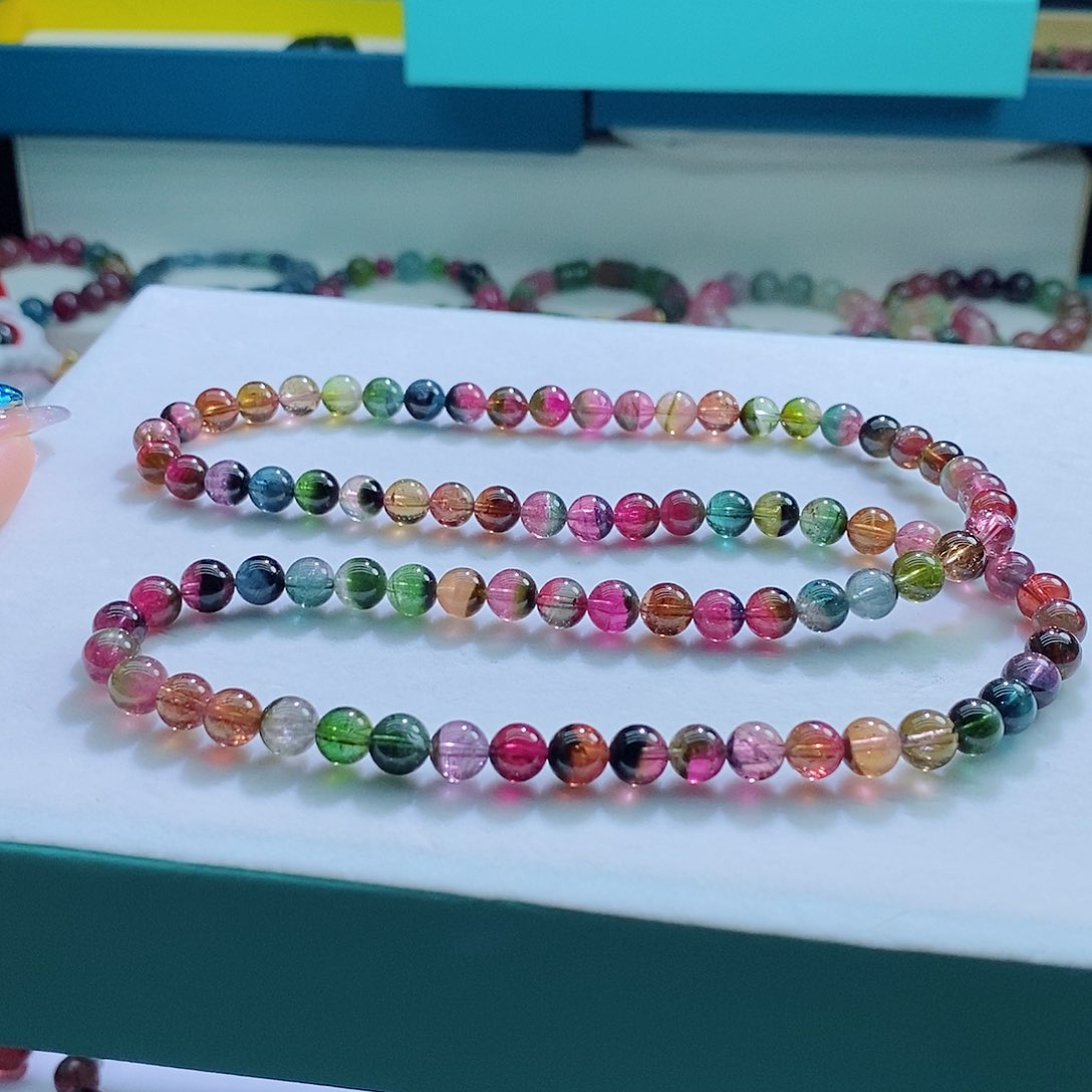 碧玺手链未镶嵌6.6mm左右