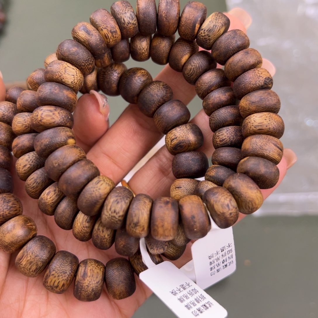 沉香手串张勺子算盘珠卡1.2/13g单圈多样性发一