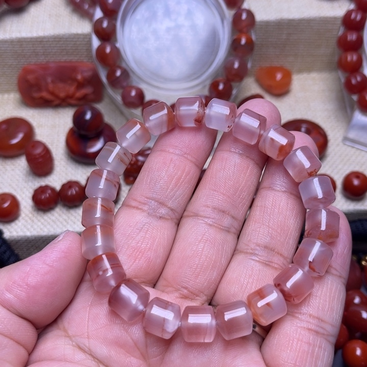 南红玛瑙未镶嵌手链红运当头9 M