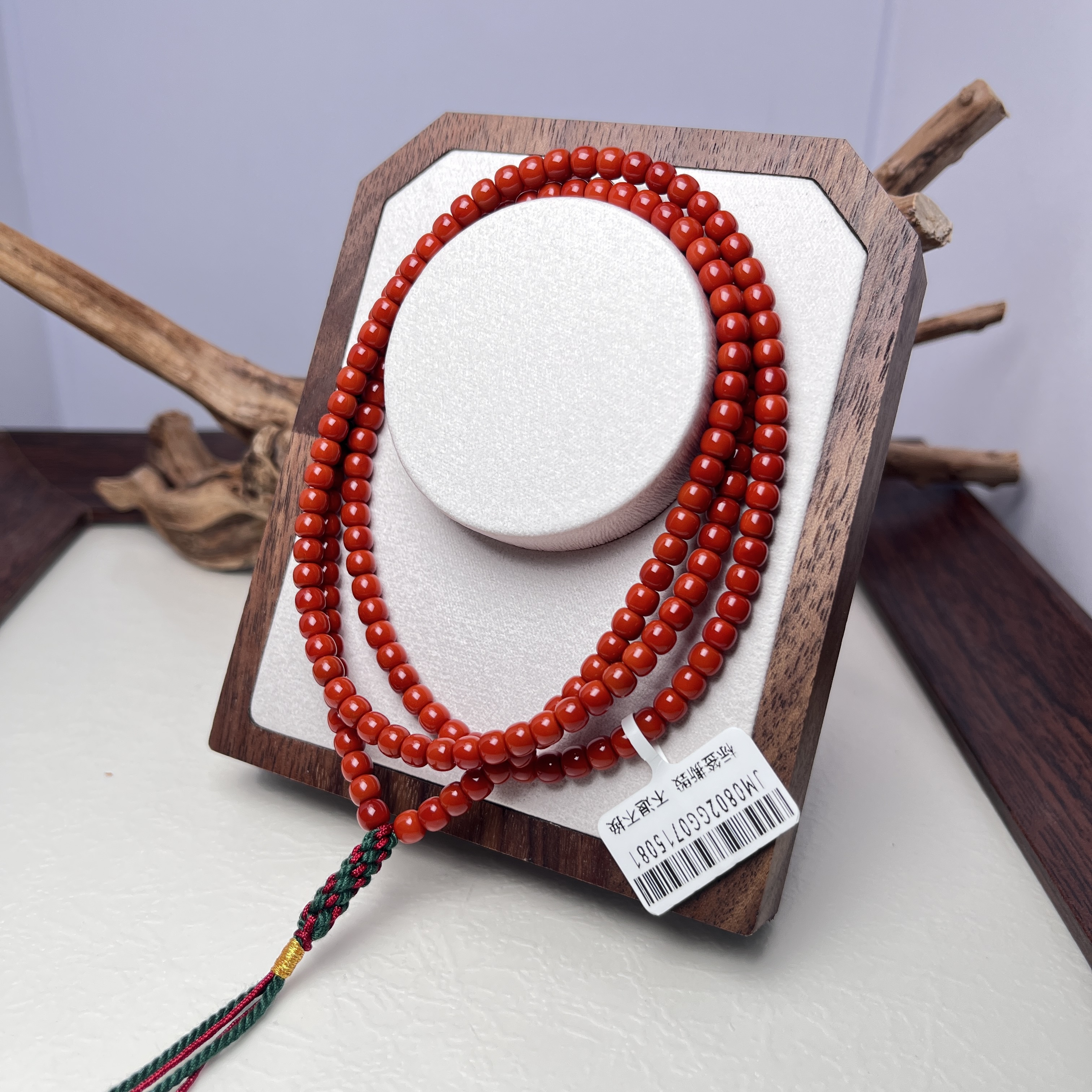 GG0715081原矿瓦西柿子锦南红多圈手串4mm+（一物一拍）