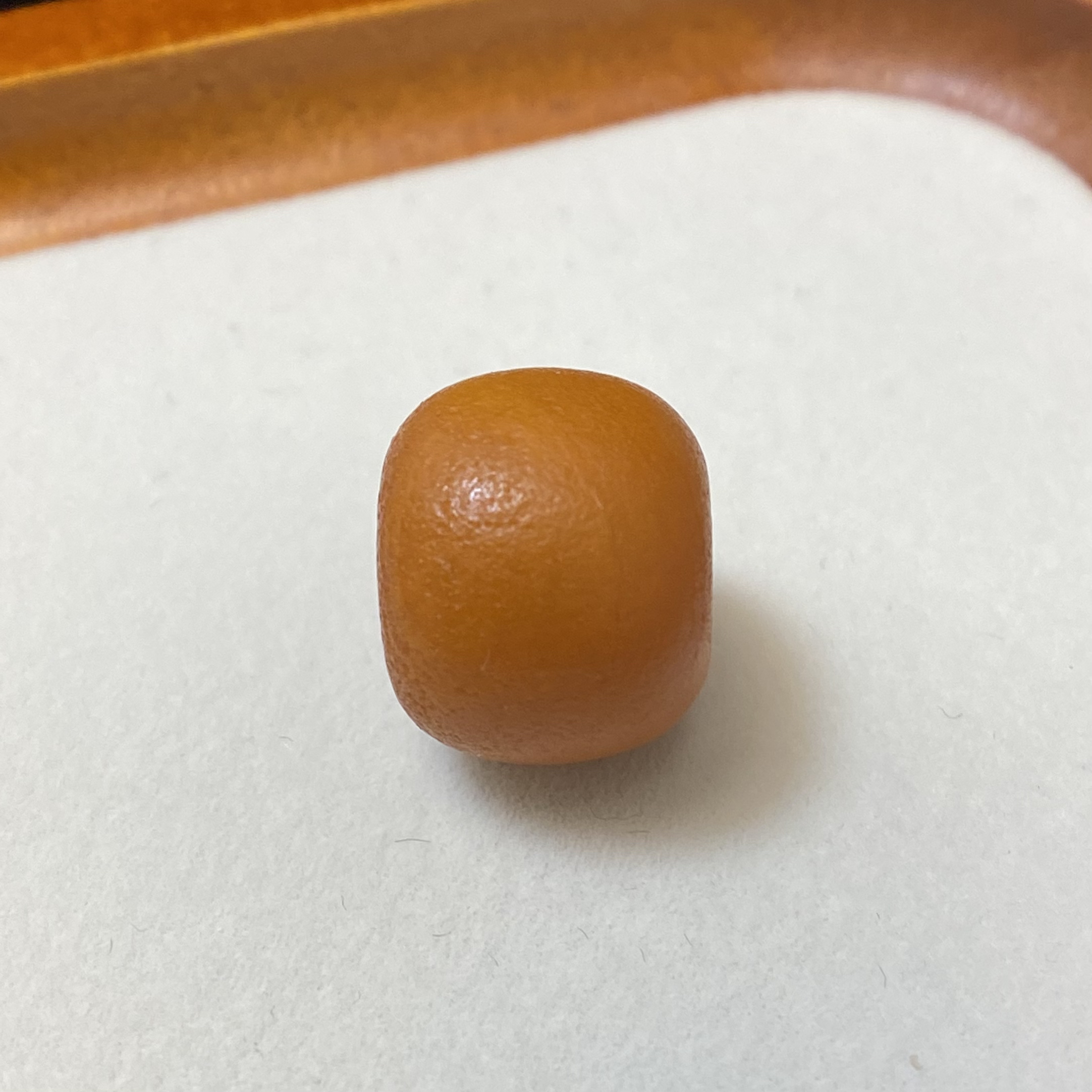 『顺亿天然蜜蜡』橘皮老蜡墩子面包圈尺寸14.8×12mm文玩配饰