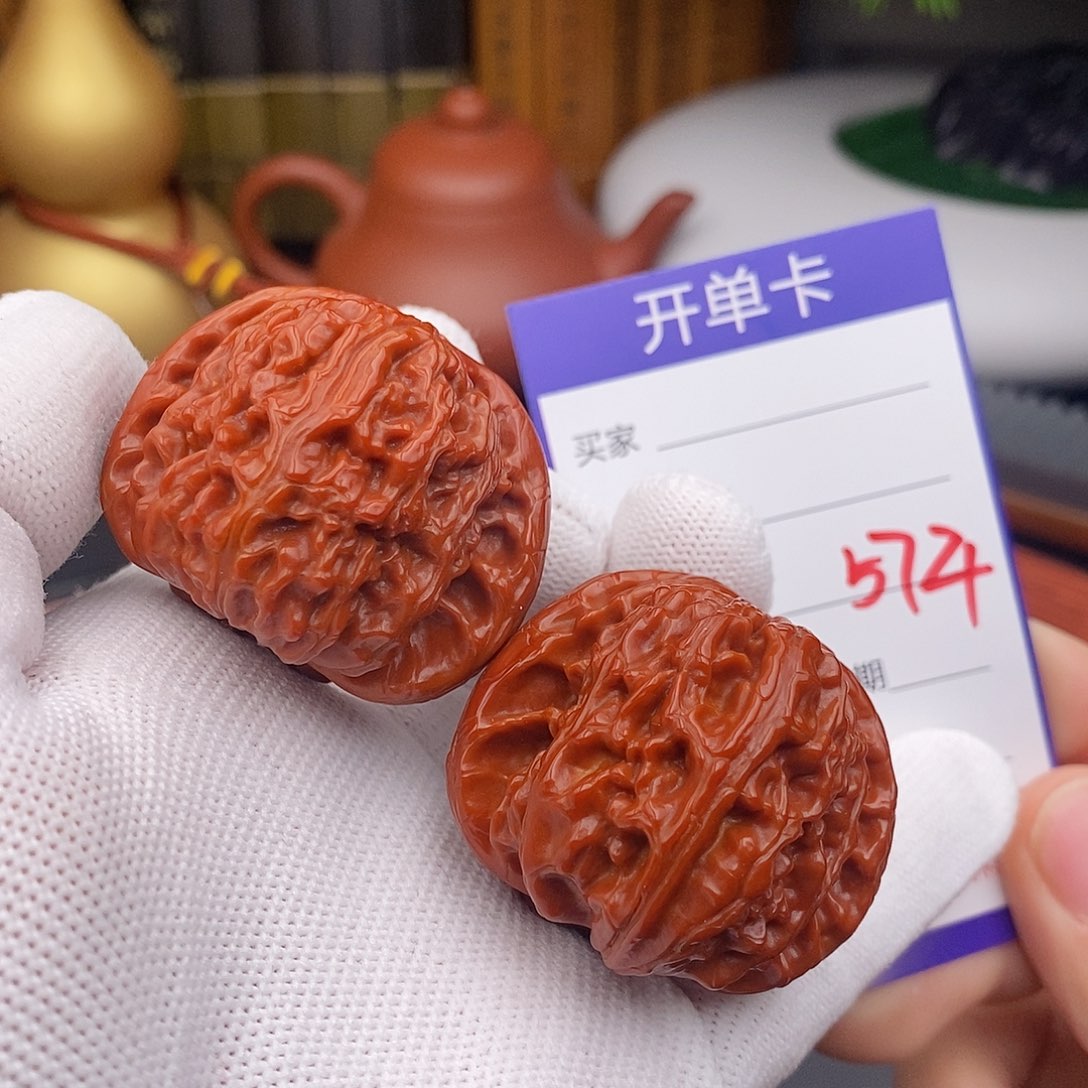 把件文玩核桃42球白574