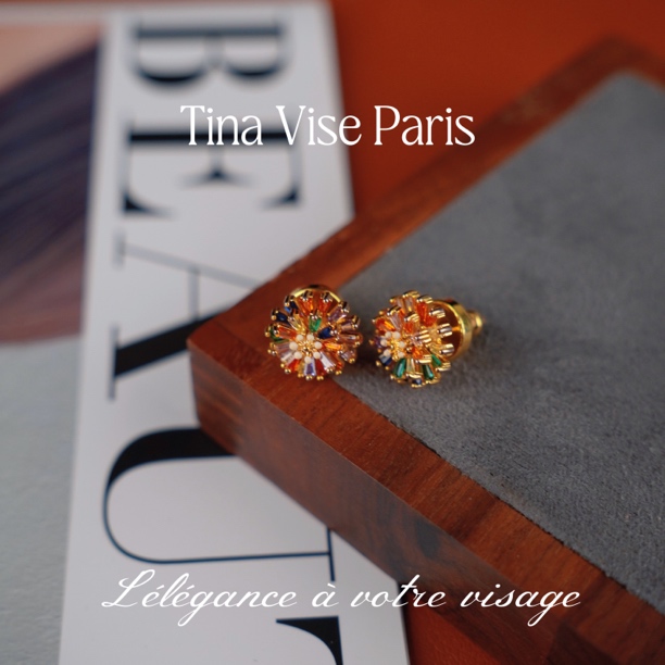 镀K金A1057《彩虹雏菊》法⭐️TinaVis缇娜薇丝 