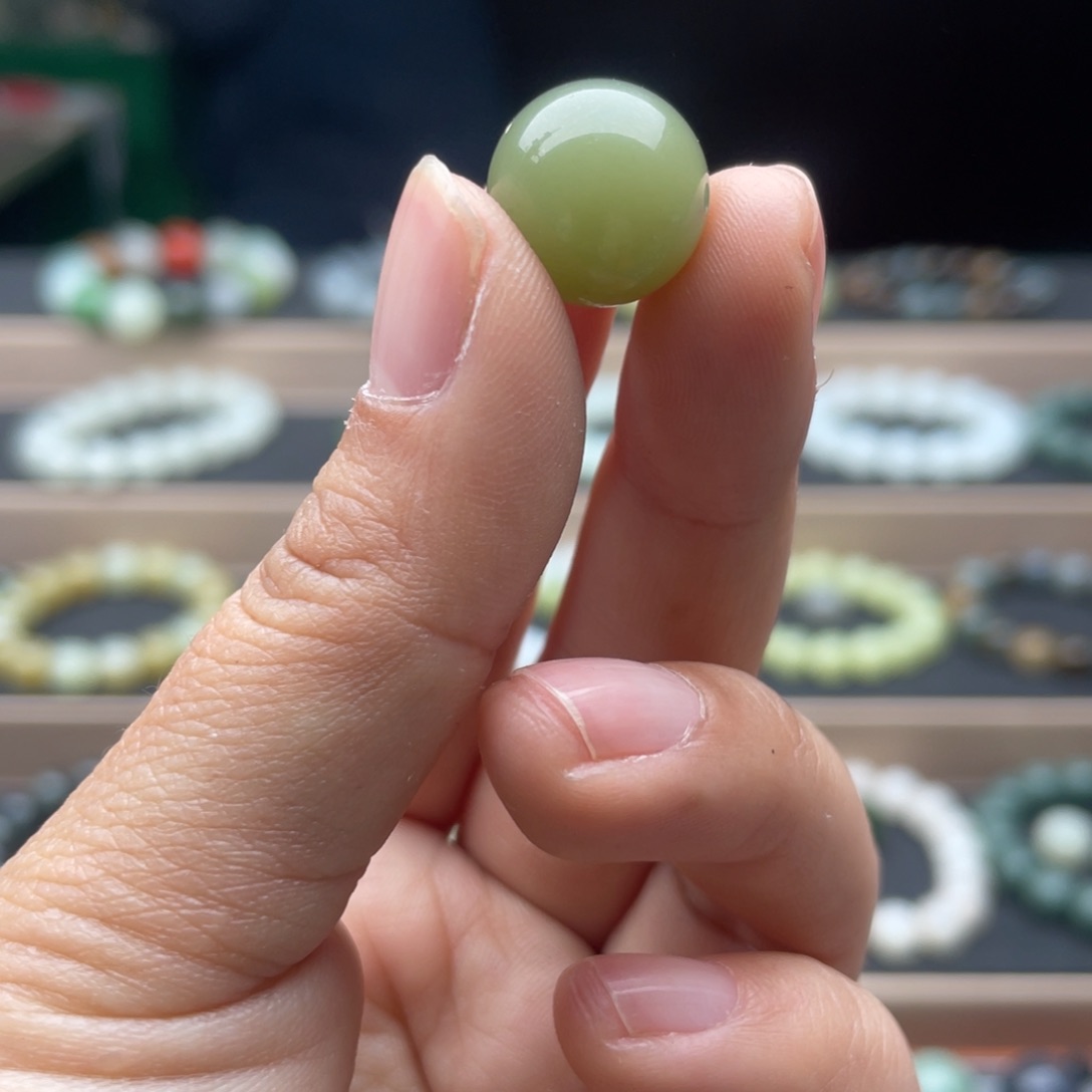 和田玉单珠14未镶嵌