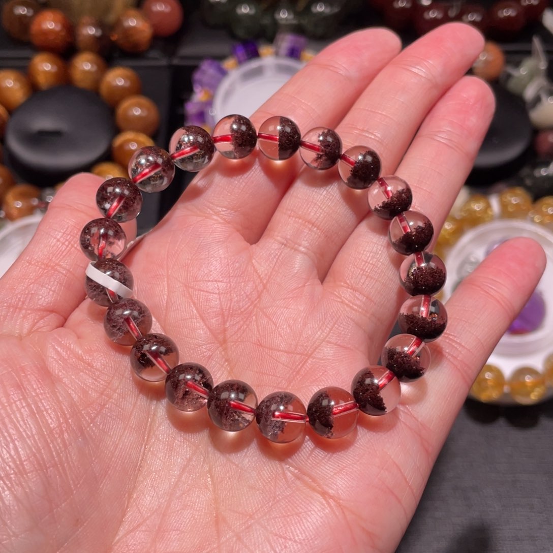水晶手链未镶嵌红幽灵9mm