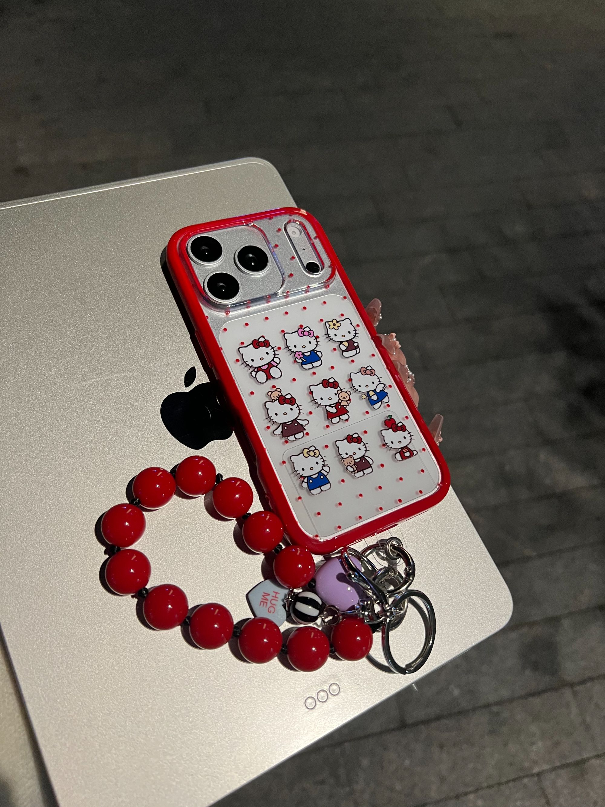 卡通可爱古早透明波点Kitty酱手机壳适用iPhone17pro苹果16/15