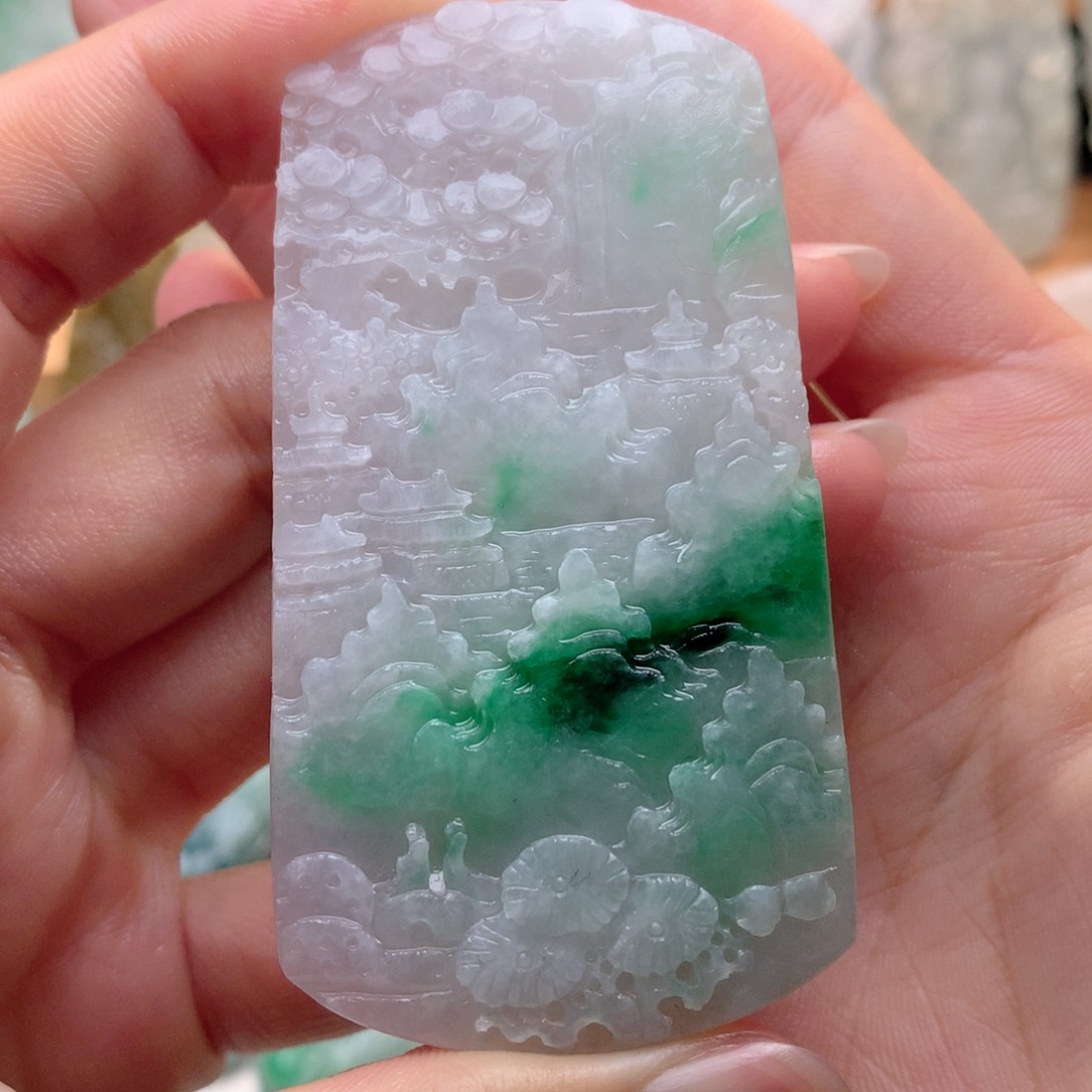 定制翡翠未镶嵌山水