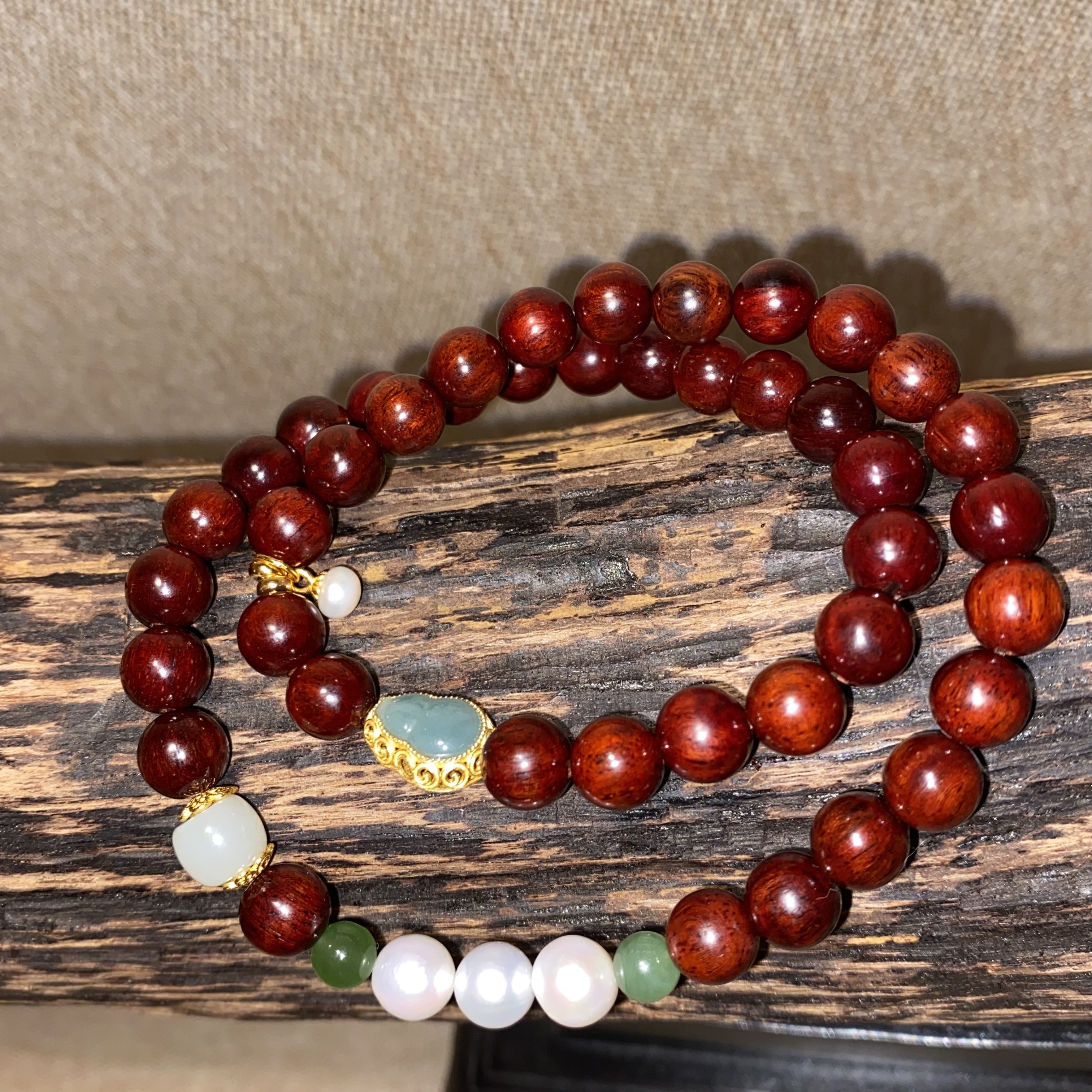 【美比】海南红降08圆珠设计双圈