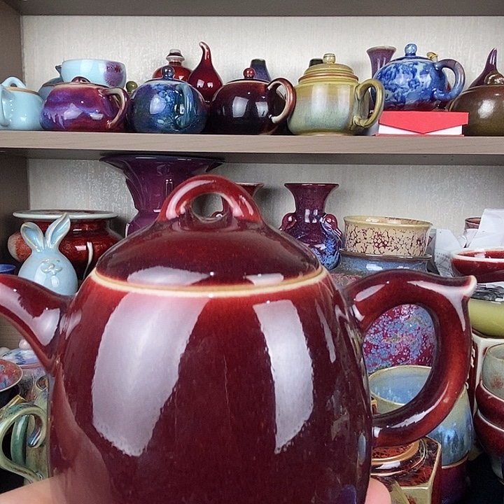 冰***8茶盏中国神后钧瓷茶具处理