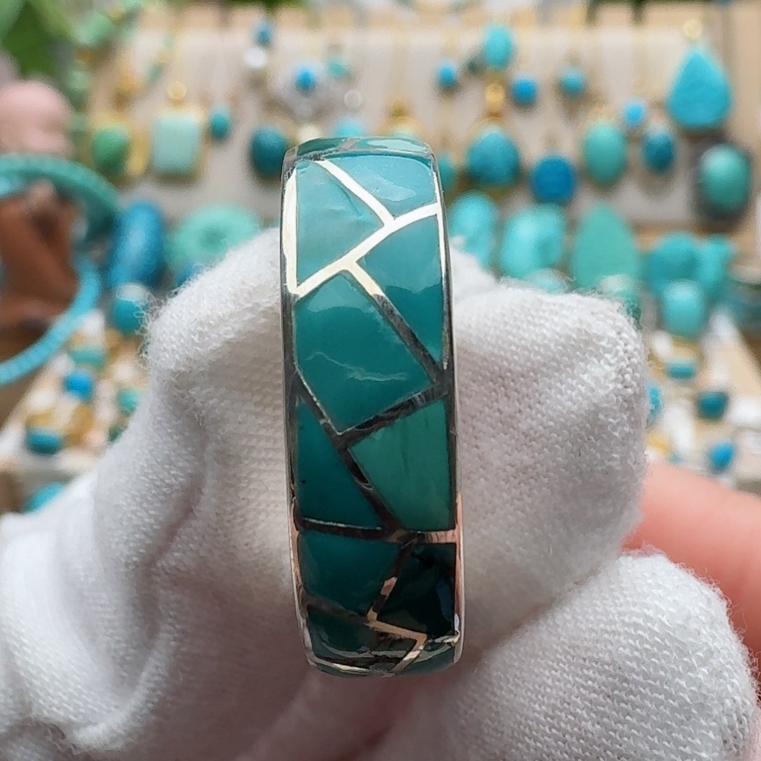 绿松石珠宝奇石银S925镶嵌