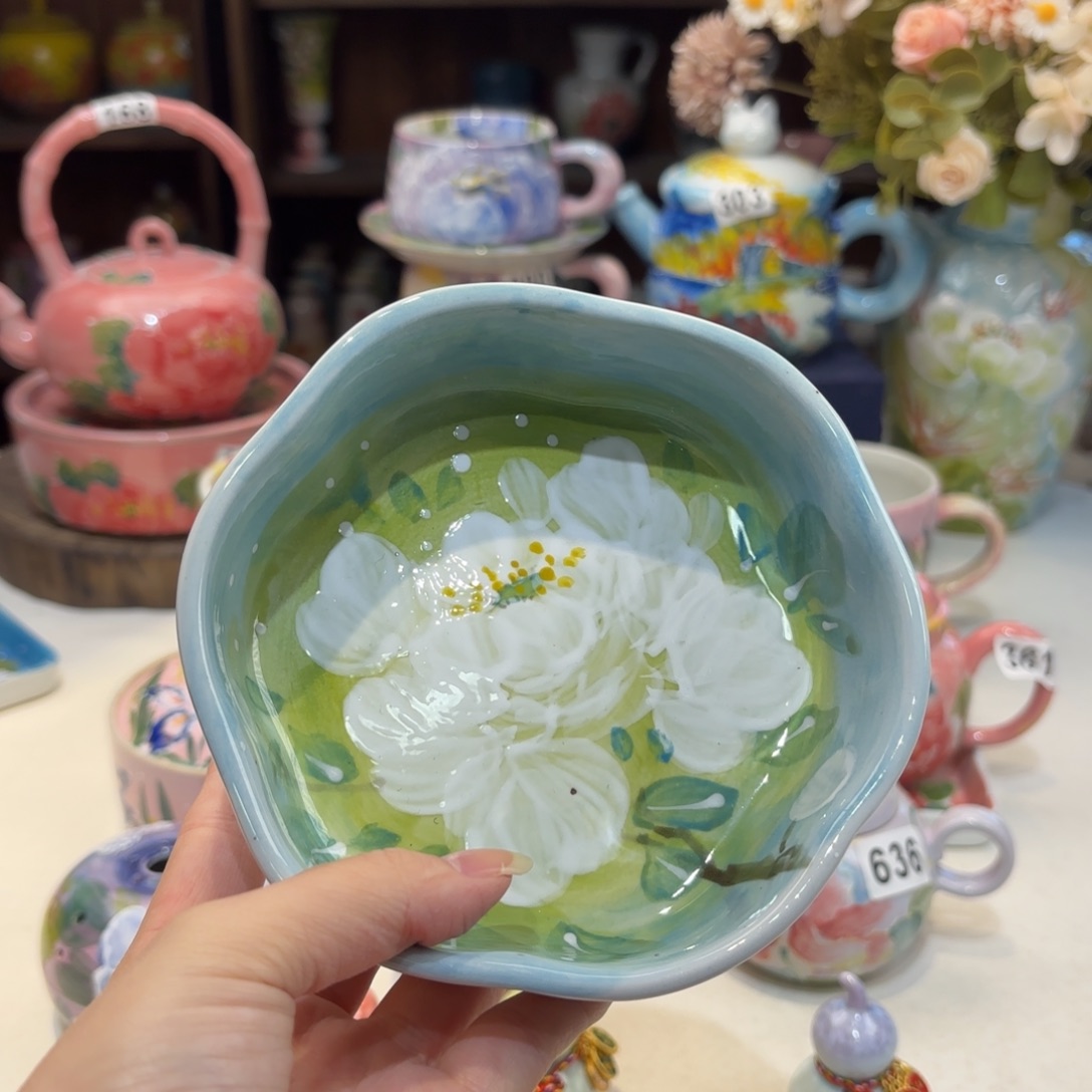 景德镇手绘高温釉下彩陶瓷茶具