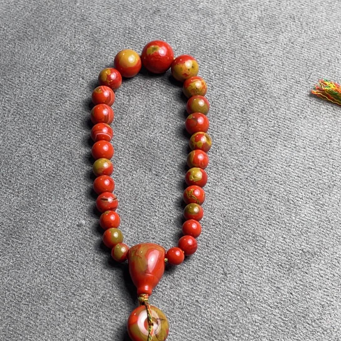 㤀***亼南红玛瑙未镶嵌手链包浆手持有裂