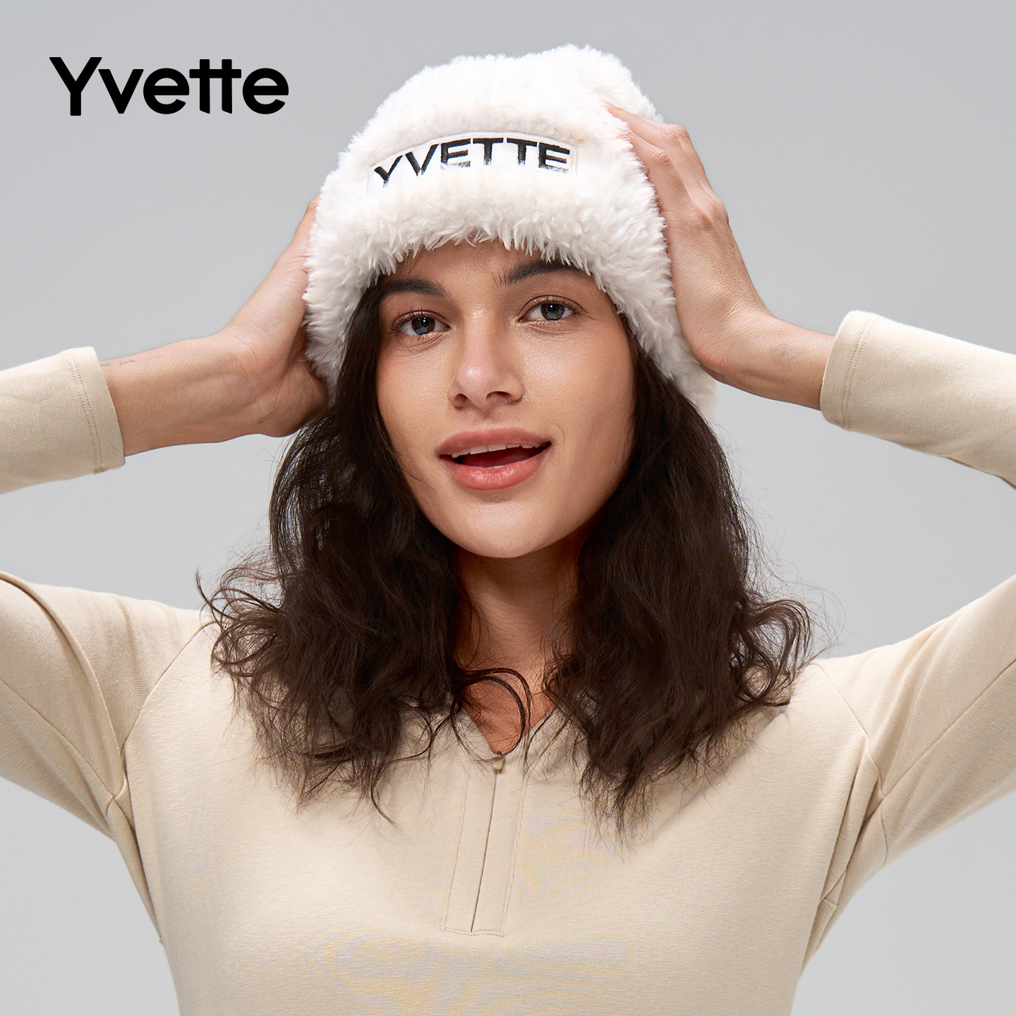 薏凡特防寒毛绒帽秋冬百搭