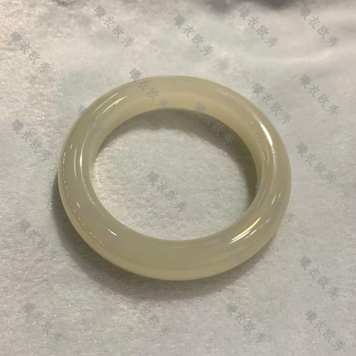 辰曦同款【月辉】高定款天然和田玉野牛沟传承系列藕粉手镯