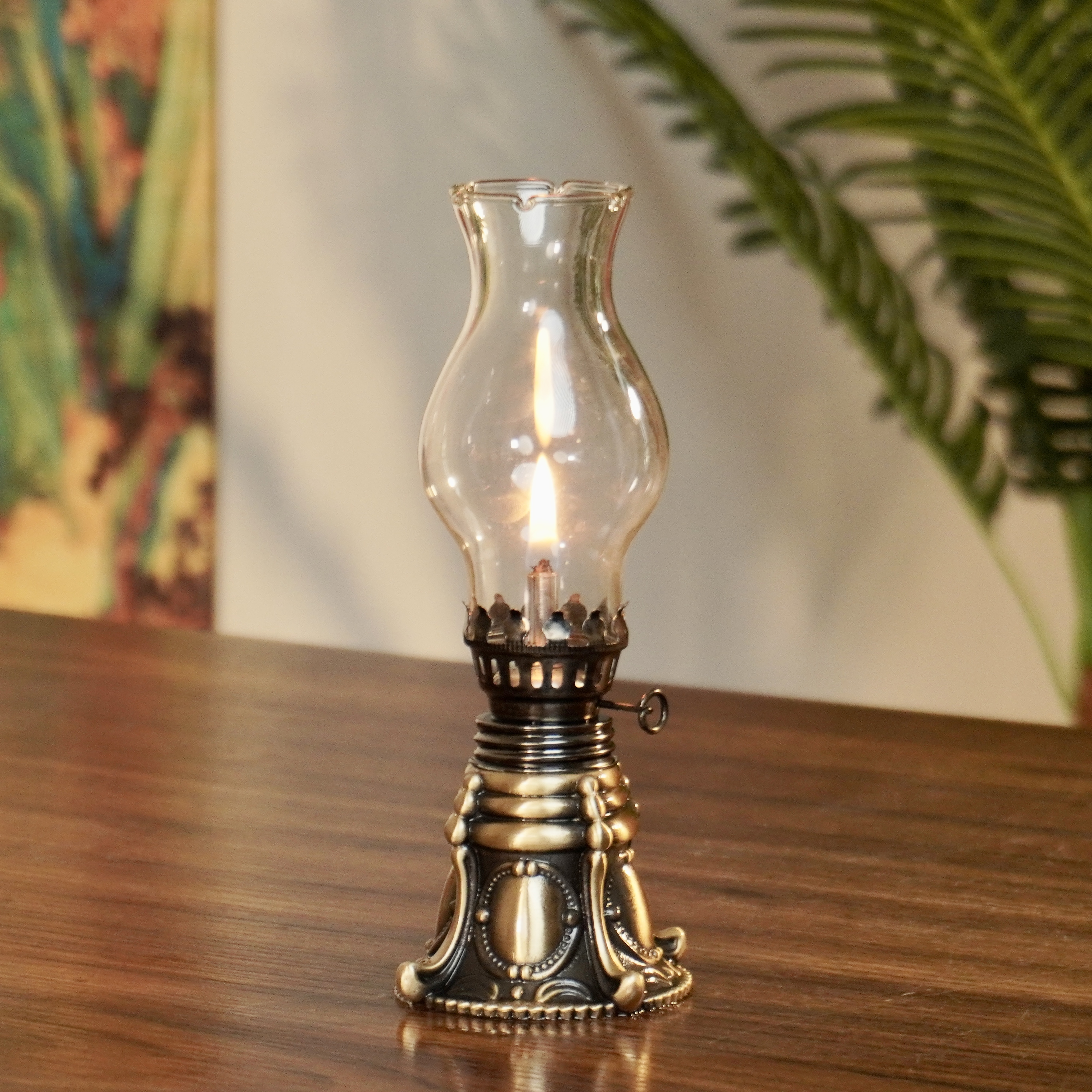 【黄铜小灯】丝焰茶灯黄铜家用氛围灯复古茶桌照明灯拜佛供灯摆件