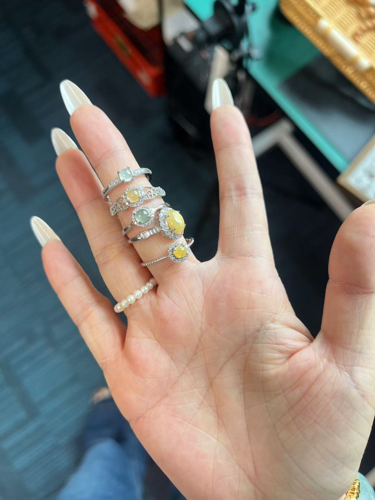 可调节【翡翠戒指】多样性发一个