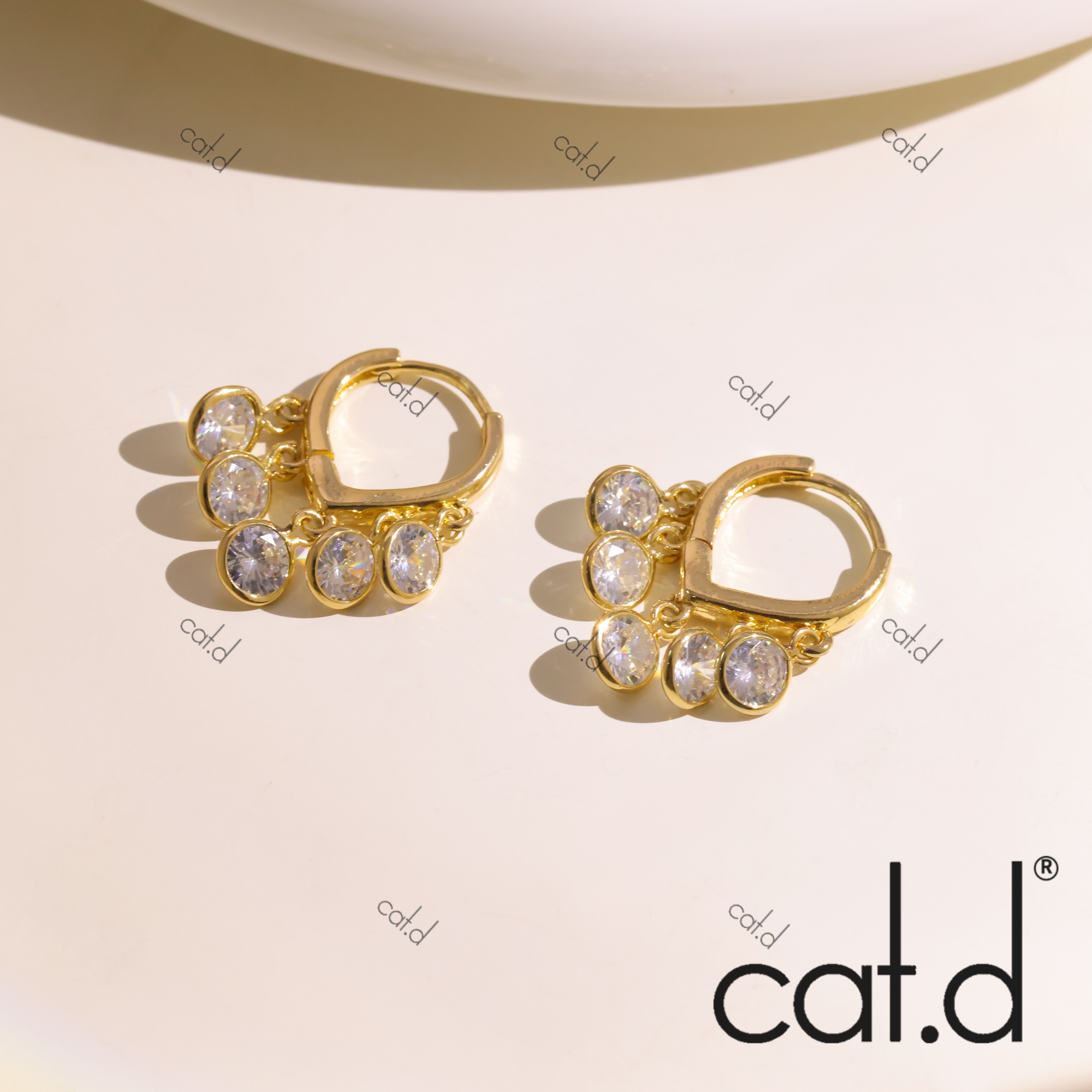 铜合金莫桑石耳饰 e0015《时代》百搭设计师款个性法式精致耳环