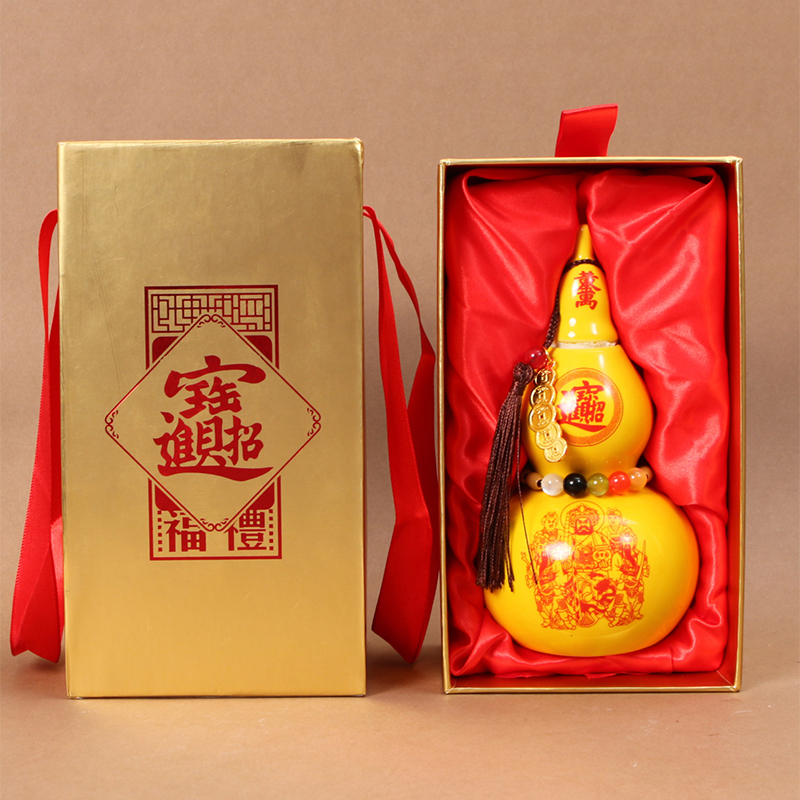 五路米米葫芦陶瓷摆件装饰礼品家居饰品礼盒装送礼佳品【1364】