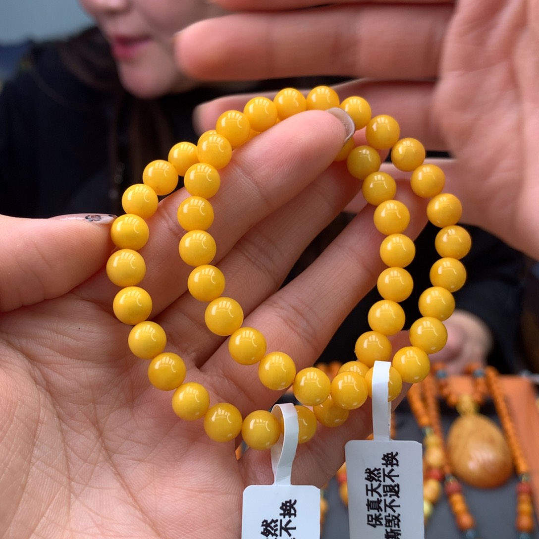 蜜蜡手串未镶嵌多样性发一