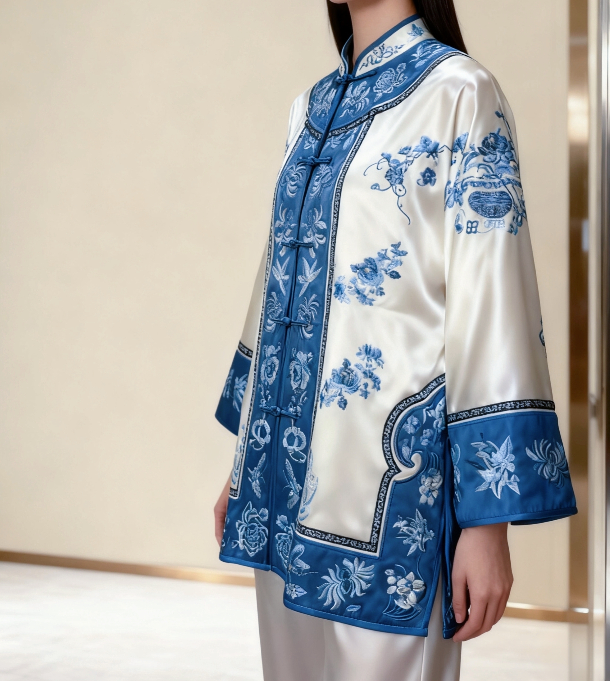 RONGRONG【青花瓷】秋季上衣2025新款新中式国风复古刺绣9511