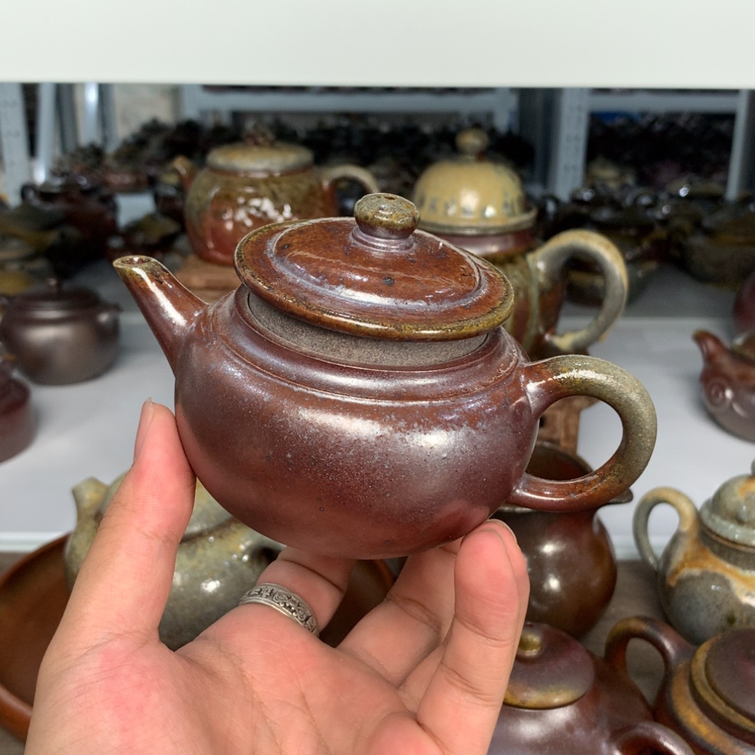 茶壶紫砂纯自然柴烧