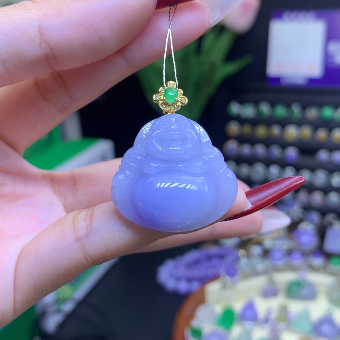 翡翠颈饰18K金镶嵌天然