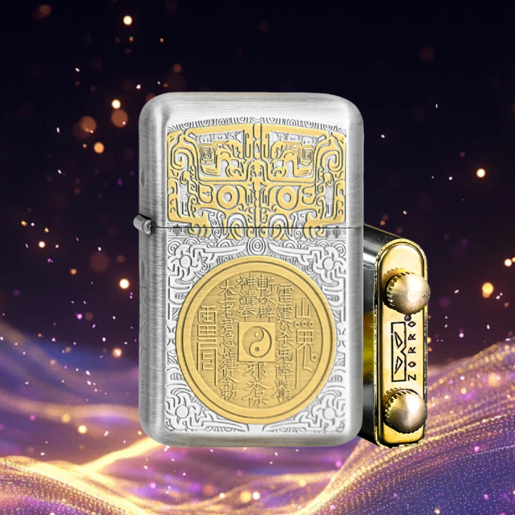 ZORRO银拉丝山鬼花钱防风打火机