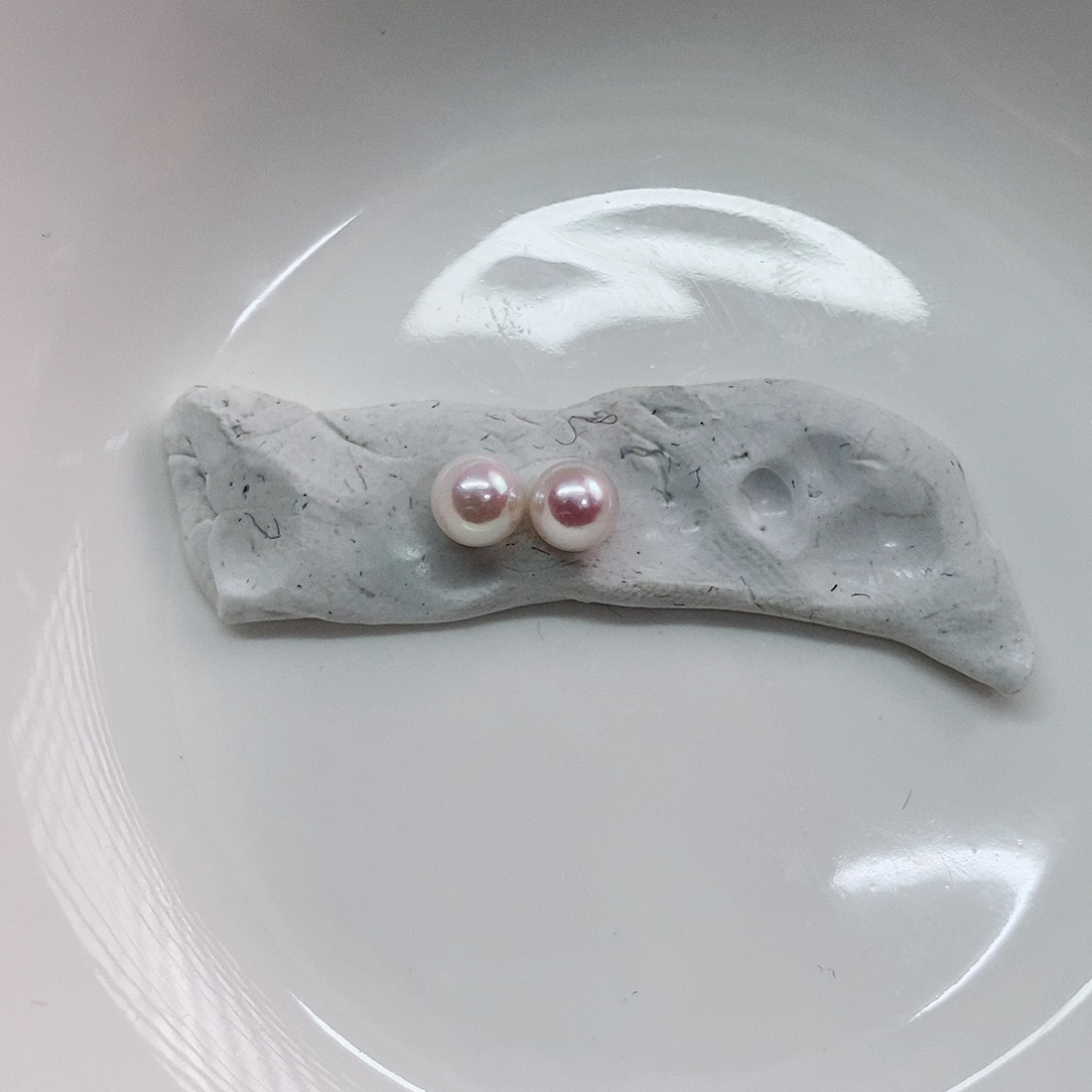 18K金镶嵌耳饰海水珍珠4.5-5