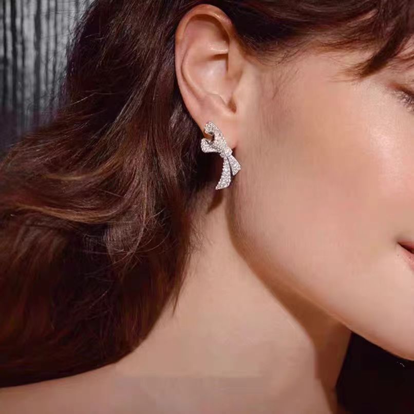 铜合金耳饰 耳环甜美风耳饰百搭轻奢镶钻耳坠个性素款