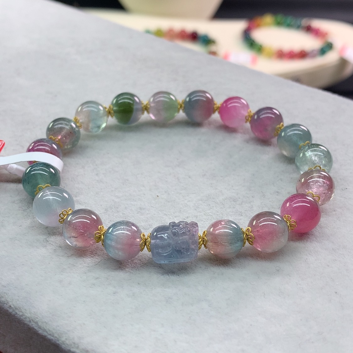 【闪购商品】碧玺手链未镶嵌碧玺花仙子西瓜单圈8.3