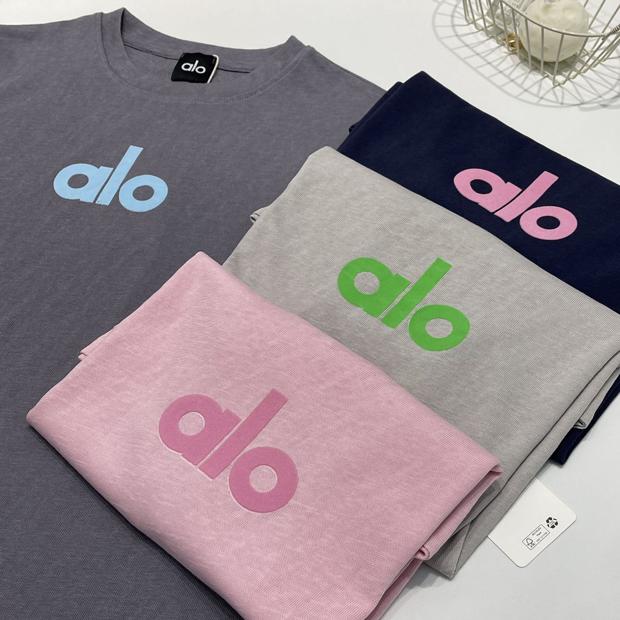 ALO夏季女装短袖2025爆款时尚洋气出行印花百搭圆领宽松简约T恤潮