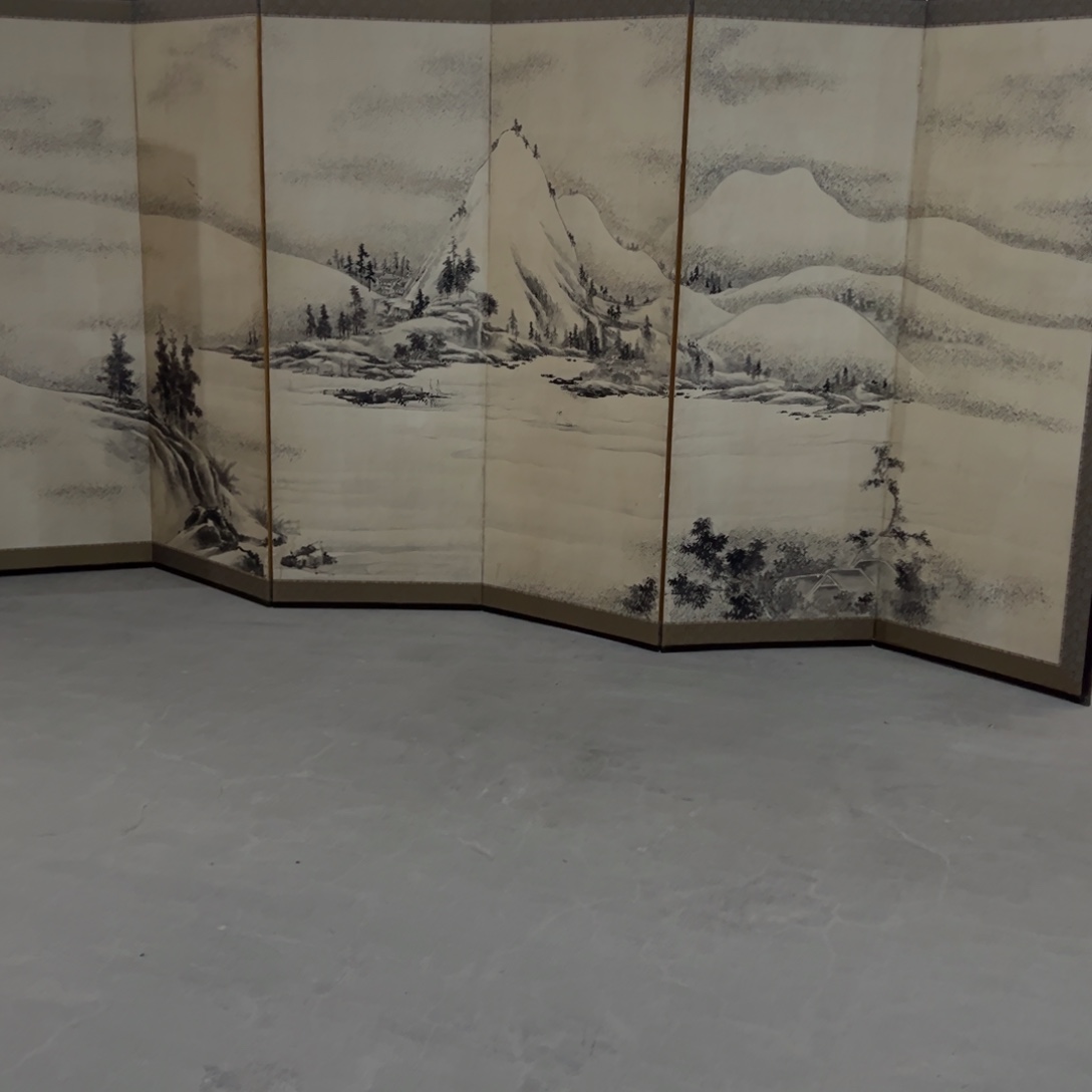 绘画屏风框画茶空间设计