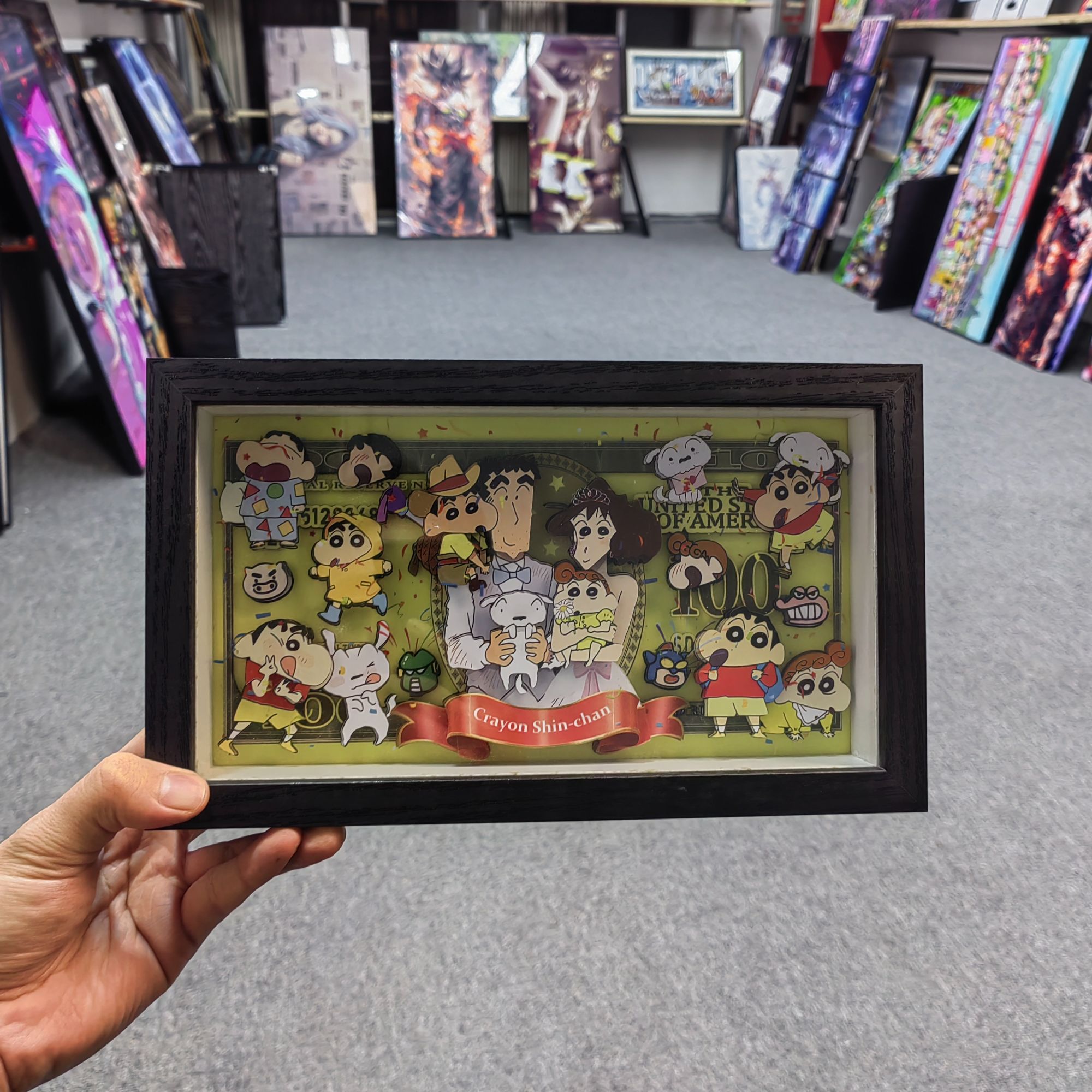 【蜡笔小新】15.5*26.5蜡笔小新婚纱合集立体镂空摆件装饰画