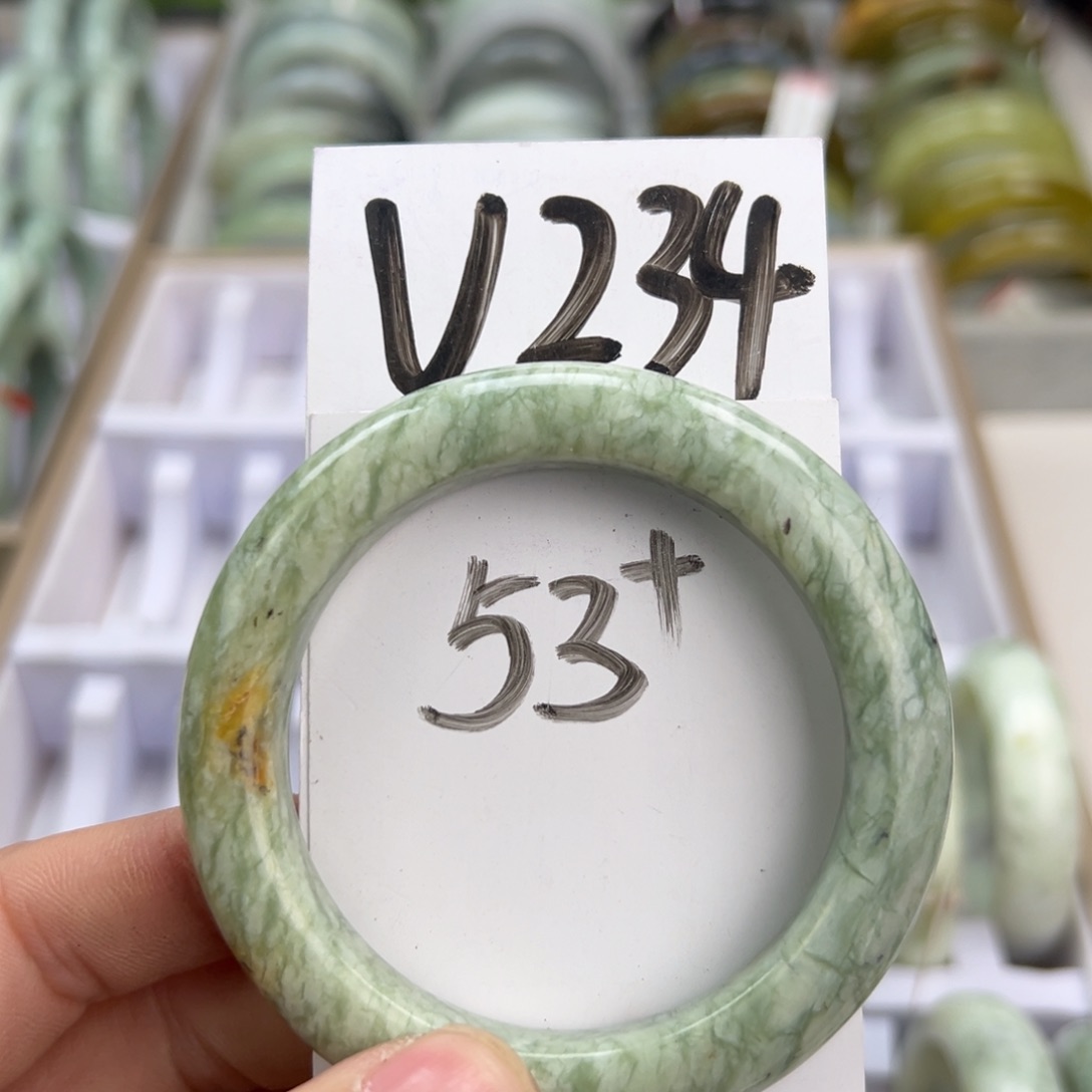 岫玉手镯未镶嵌天然岫玉微瑕