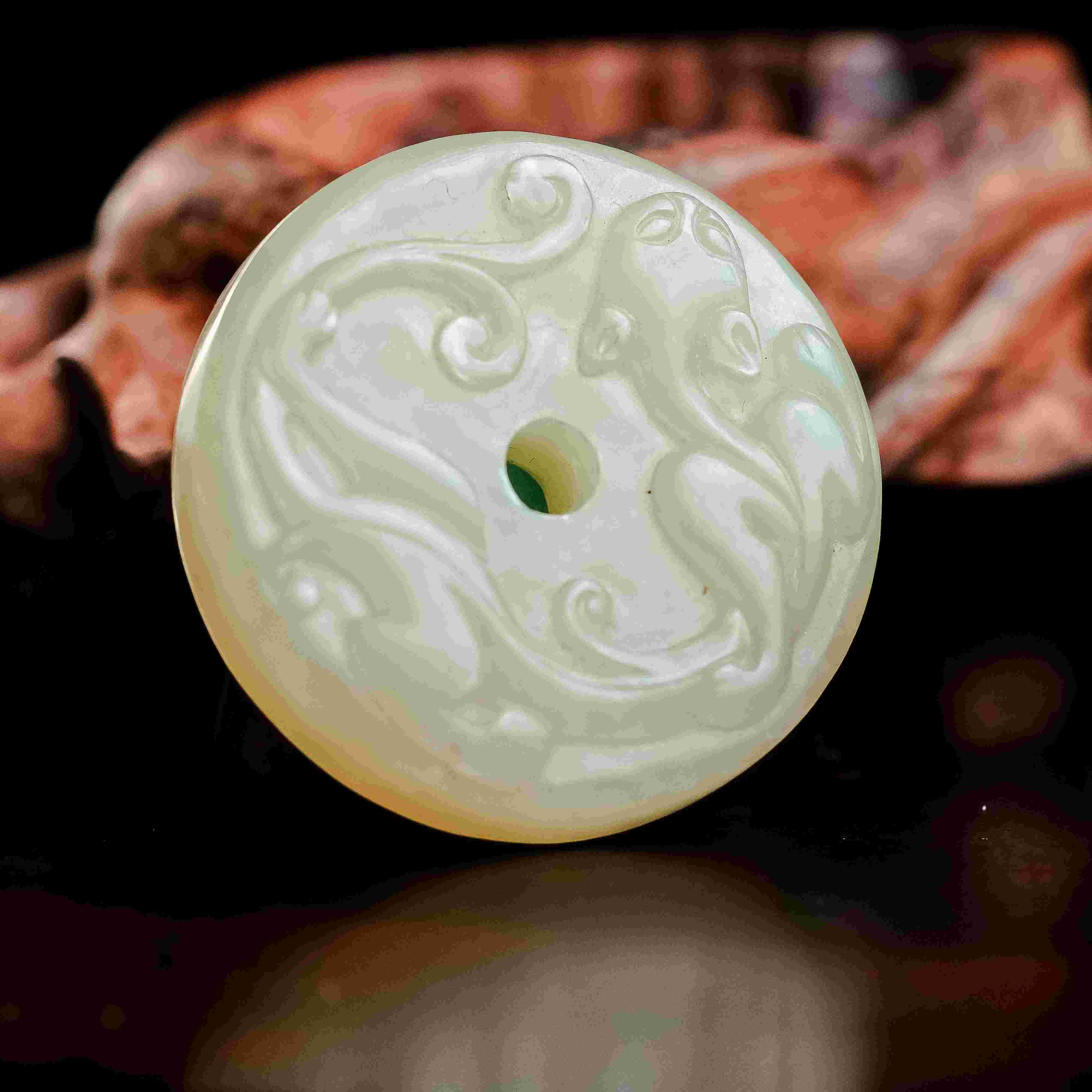 清代和田玉龙纹壁-NX