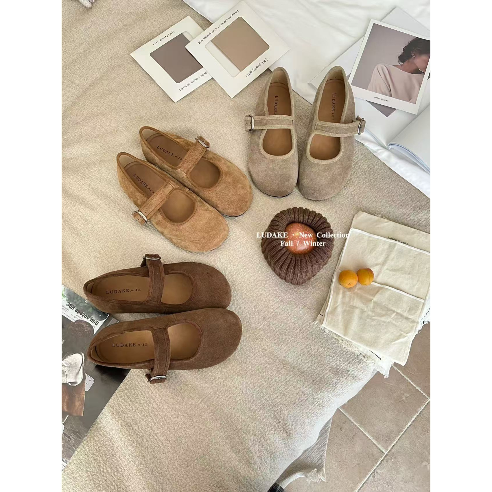 爱唯依（F）小熊松果-真皮好搭配圆头舒适博肯鞋（XZ22776#）爱唯依