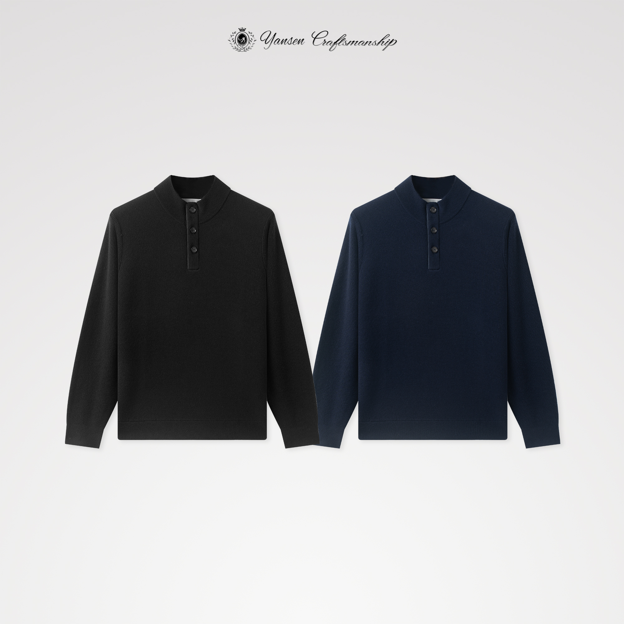 高定面料 100%绵羊毛 高奢圆领百搭秋冬套头针织衫 YSL2130